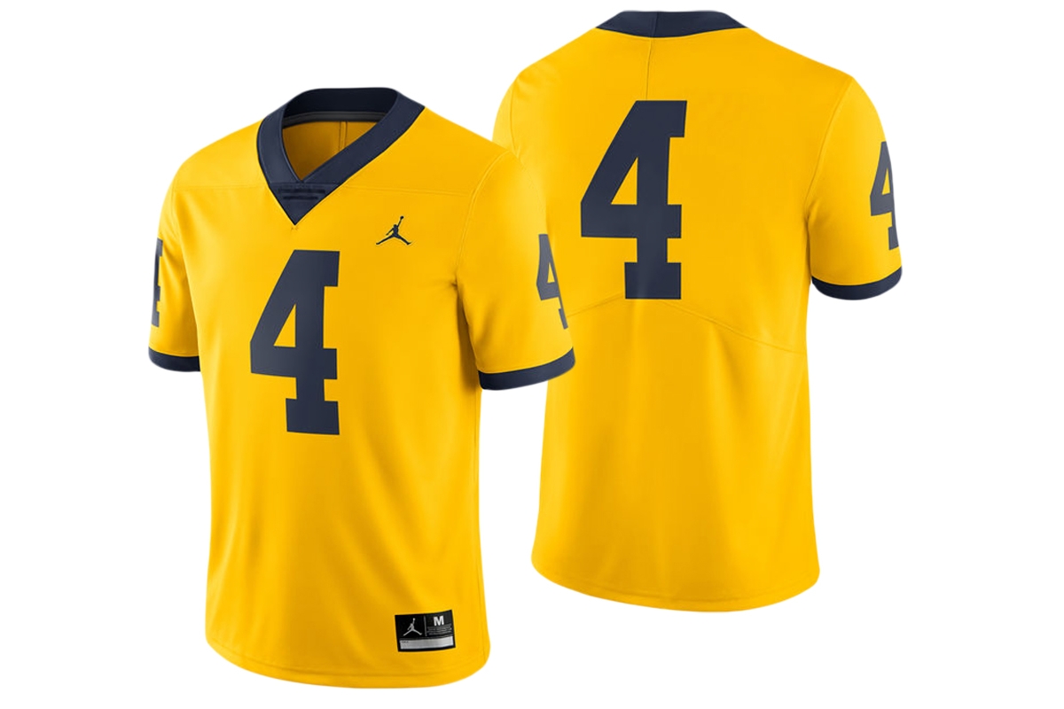 Michigan Wolverines Men's NCAA #4 Maize Game Performance College Football Jersey ALR3049BN